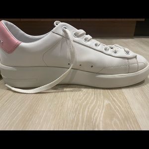 Golden Goose Purestar sneakers in white leather with pink heel tab
